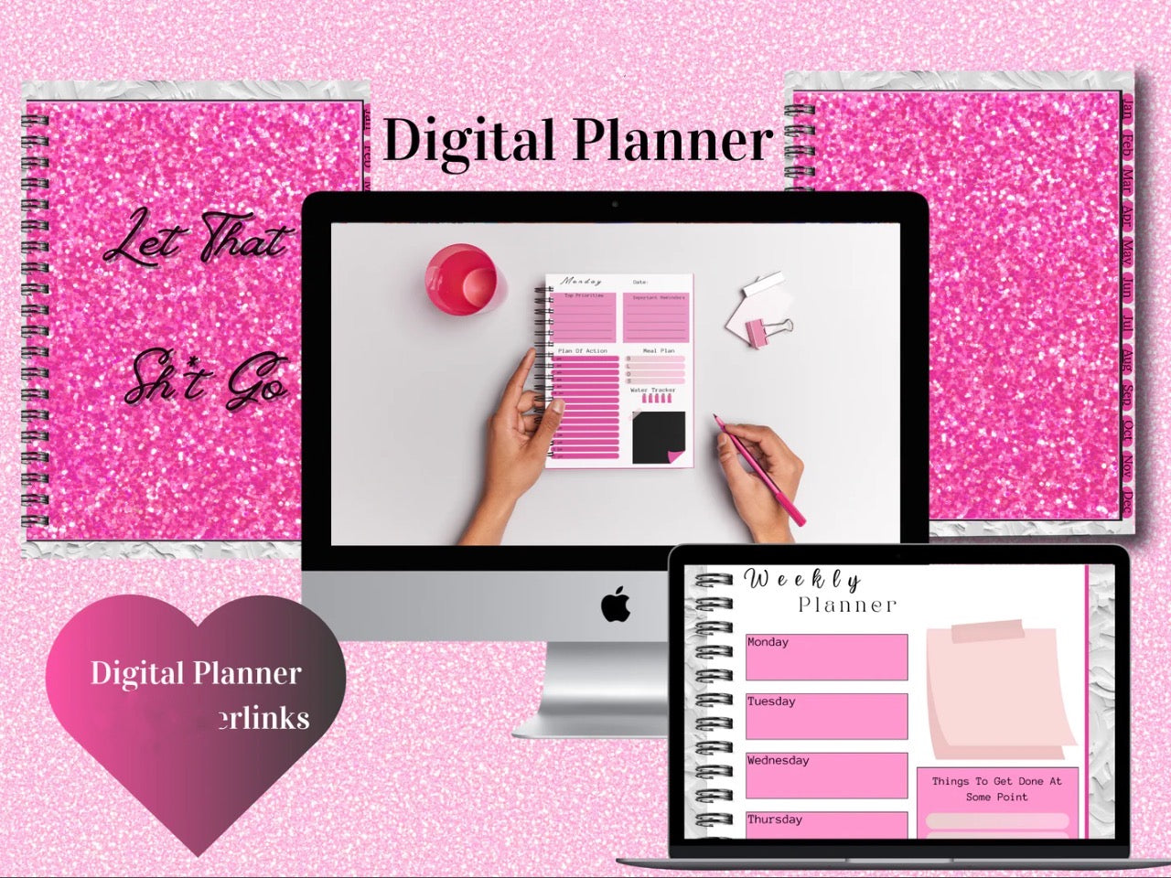Pink Sparkly Digital Planner